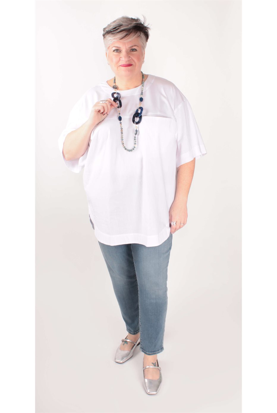 Haut Blanc Mat Fashion
